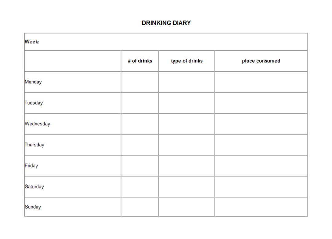 Use Drinking Diary Health Pages Romwell Guide